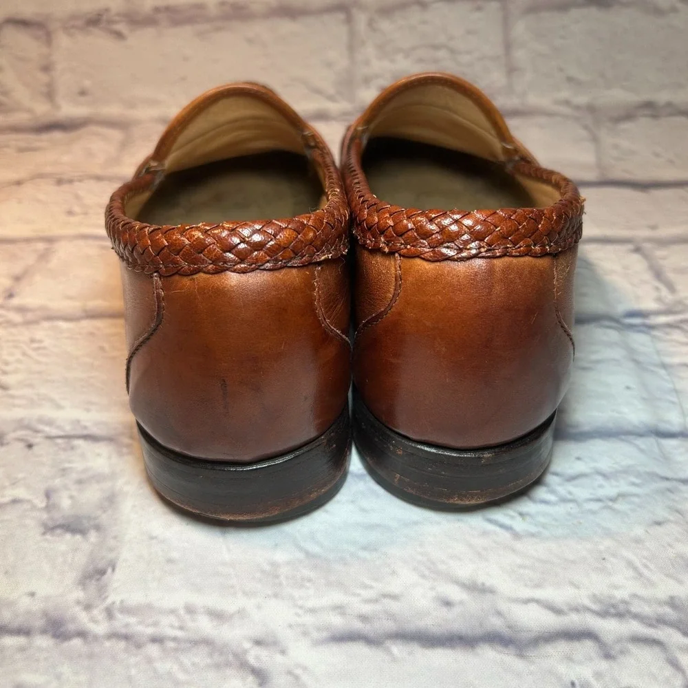 Allen Edmonds Maxfield Loafers Mens 11 AA Chili Brown Leather Narrow Tassels